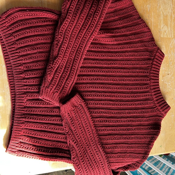 Universal Thread Red Ribbed Crew Neck Sweater - Picture 1 of 2